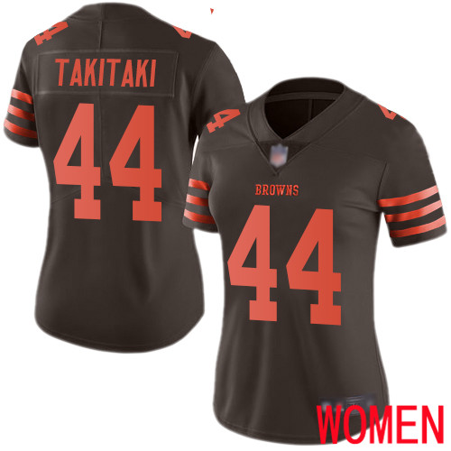 Cleveland Browns Sione Takitaki Women Brown Limited Jersey 44 NFL Football Rush Vapor Untouchable